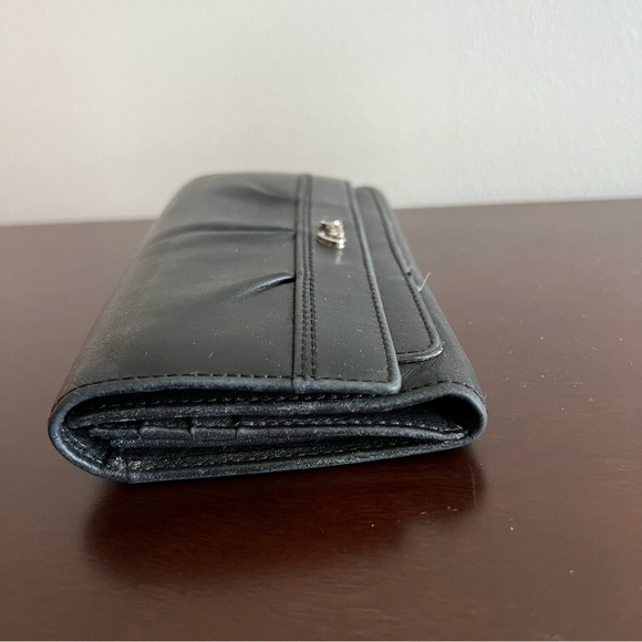 Coach Soft Leather Black Tri Fold Wallet - Picture 8 of 10